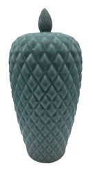 Celadon Porcelain Button Top Jar, 19"H