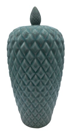 Celadon Porcelain Button Top Jar, 19"H