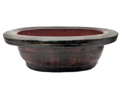 Chinese Antique Table Bowl Wooden Oval Tub Chinese Antique Table Bowl Wooden Oval Tub