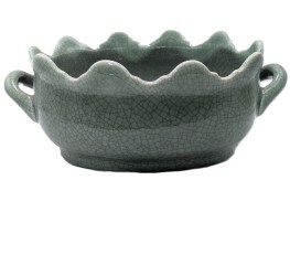 Celadon Oval Clam Shell Planter