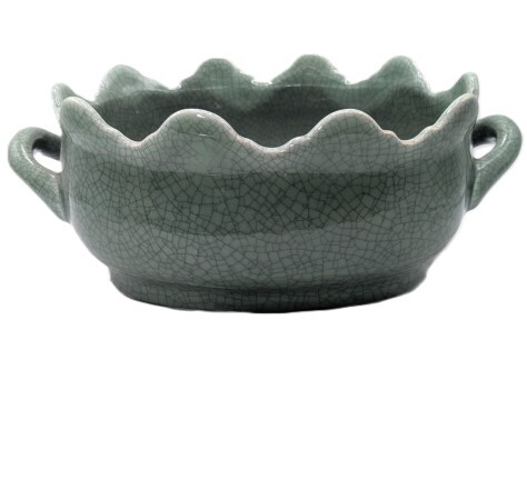 Celadon Oval Clam Shell Planter