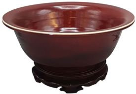 Chinese Porcelain Table Bowl Glazed Ox Blood