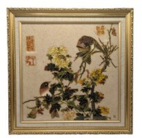 Gemstone Wall Art in Bird and Flower Design Gemstone Wall Art in Bird and Flower Design