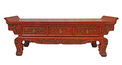 Chinese Meditation Table with Drawers and Wing Top