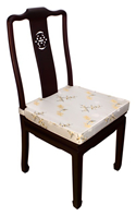 Oriental Dining Side Chair Made of Solid Rosewood and Hand Carved Long Life Pattern