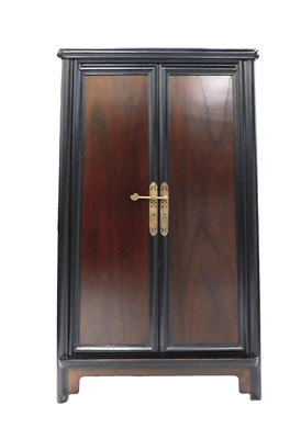 Ming Style Cabinet in Black & Red Mahogany Finish
