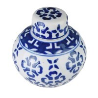 5"h. Blue and White Ginger Jar From Oriental Furnishings 5"h. Blue and White Ginger Jar From Oriental Furnishings