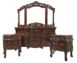 Baroque Hand Carved Dresser and End Table Set