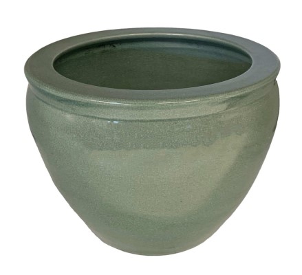 Chinese Porcelain Fish Bowl Planters in Celadon Crackle