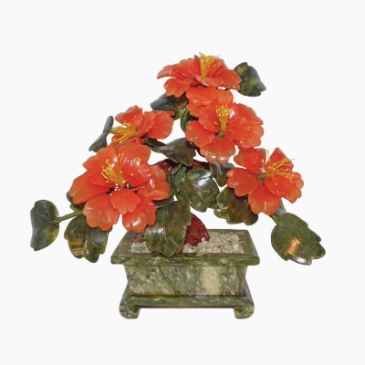 Oriental Stone Carved Four Flower Tree