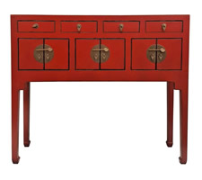 Chinese Console Table Lady Chest in Antique Red