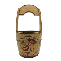 Painted Tibetan Water Bucket with Handle
