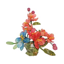 Oriental Jade Grape and Flower Basket Tree
