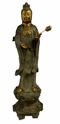 Oriental Statue Bronze Goddess of Compassion 62"H