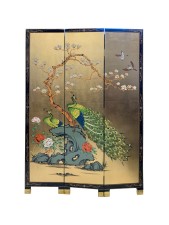Oriental Folding Screen with Royal Peacock Gold Leaf