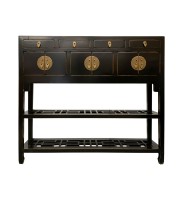 Young Lady Oriental Lacquerware Bookcase, 40"W