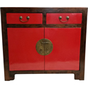 37" Chinese Red Antique Buffet