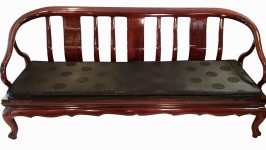 Oriental Couch Rosewood With Silk Cushion Opens to Daybed