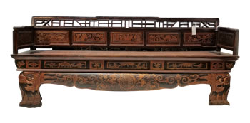 Collectors Hand Carved Zhejiang Dragon Bench