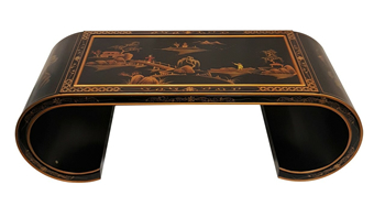 Coffee Table With Scroll Legs in Antique Black 48" Wide