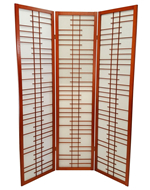 Ladder Grid Oriental Folding Floor Screen