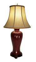 Oriental Table Lamp with Tong Chi Ox Blood Finish
