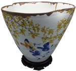 Chinese Table Bowl in Porcelain with Modern Plum Blossom