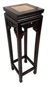 Oriental Plant Stand with Marble Top 36" Height