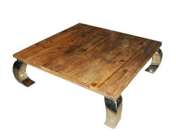 Oriental Chow Leg Coffee Table With Stainless Steel Legs