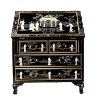 Oriental Secretary Desk Folding Writing Surface with Mother of Pearl