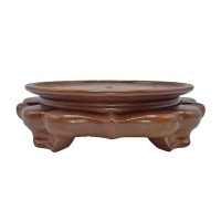 Onion Shaped Wooden Vase Stand, Light Cherry