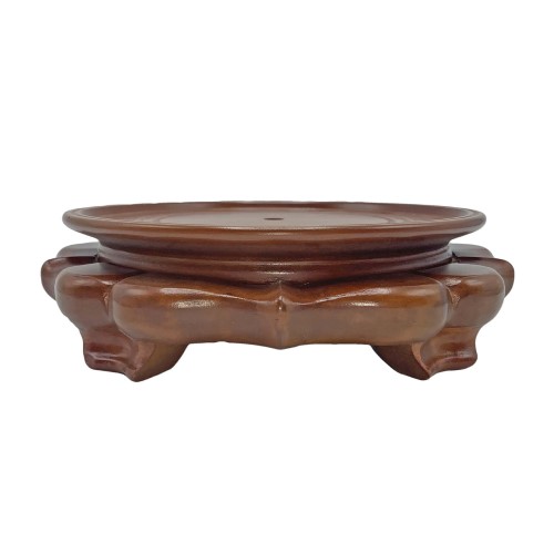 Onion Shaped Wooden Vase Stand, 6.5" Light Cherry