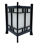 Japanese Table Lamp Black Wooden Frame and White Shade