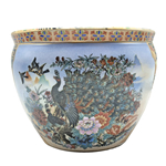 Japanese Satsuma Peacock Planter 10 inch