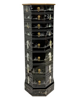 Asian Mother of Pearl Pedestal With Drawers