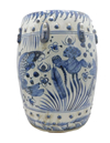 Garden Stool Blue and White with Koi