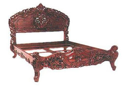 Hand Carved Rococo Wooden Bed