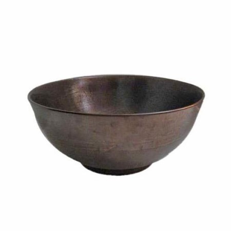 Chinese Porcelain Table Bowl in Metal Black Glaze, 14"W Chinese Porcelain Table Bowl in Metal Black Glaze, 14"W