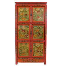 63"H Tibetan cabinet with six doors