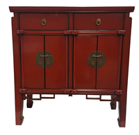 Oriental Hall Chest Antique Matte Lacquer Finish