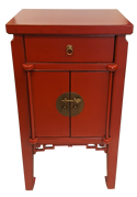 Oriental End Table Antique Matte Lacquer Finish