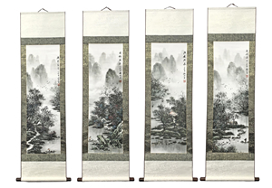 Oriental Four Seasons Silk Scroll