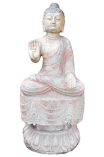 27"H Stone Garden Buddha Statue