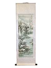 Oriental Silk Scroll Landscape