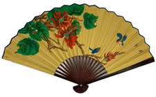 Oriental Fan With Hand Painted Design