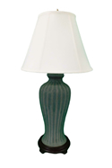 Oriental Celadon Table Lamp with Tong Chi Design