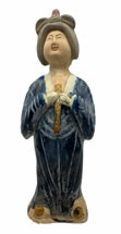 Chinese Ceramic Statue Lady Flute 15.4"H