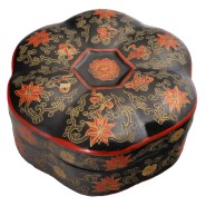 Chinese Decorative Box Floral Mushroom Shape