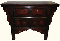 Chinese Antique Chest Of Drawers With Hand Carved Drawers