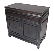 Chinese Carved Buffet Cabinet with Dark Expresso Rosewood Finish